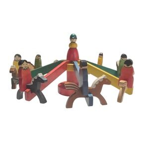 Vintage Albisbrunn Wooden Carousel Merry go round toy puzzle children's toy
